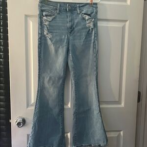 American Eagle Outfitters Blue Flare Wide Leg Jeans